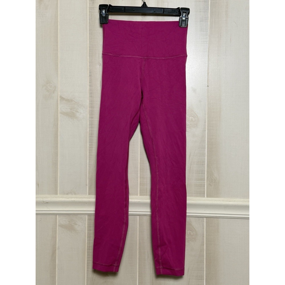 Lululemon Women Activewear Pants 4 Pink Wunder Train High-Rise Tight 28"